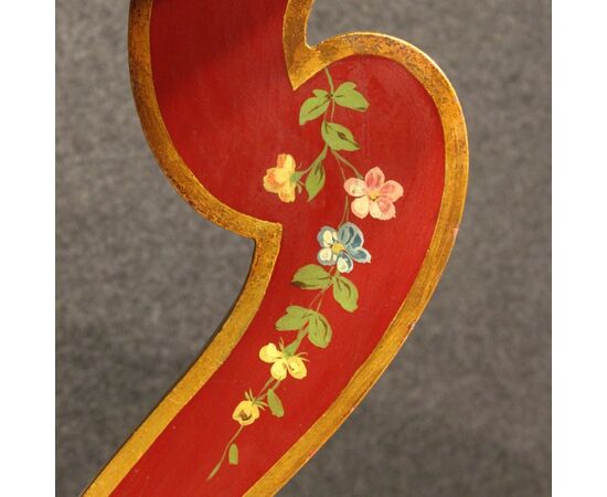 Italian lacquered and painted crescent console