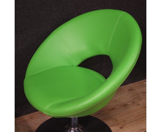 Pair of 80s green modern armchairs