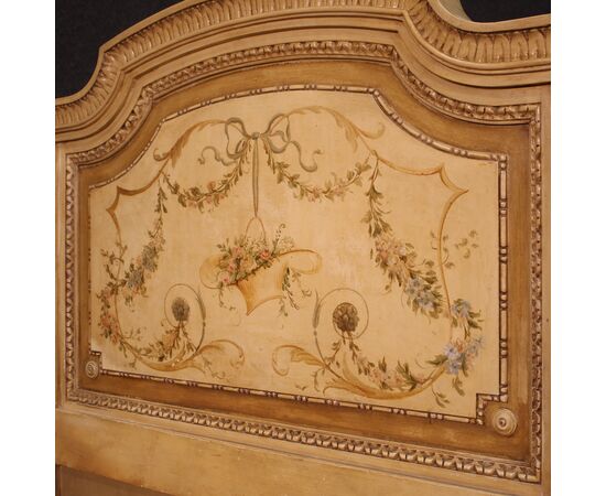 Pair of Louis XVI style beds in lacquered wood from the 20th century