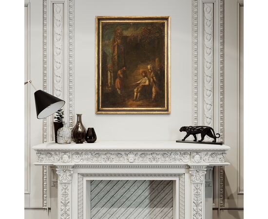 Religious painting The parable of the unfaithful farmer from the 17th century