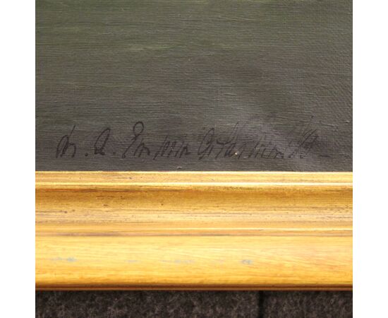 Dipinto olio su tela paesaggio italiano