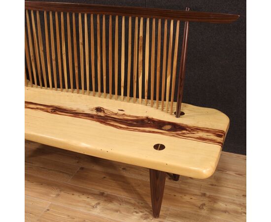 Divano di design in legno in stile George Nakashima