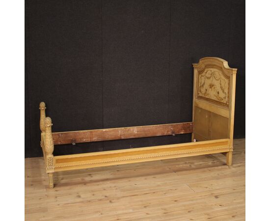 Pair of Louis XVI style beds in lacquered wood from the 20th century