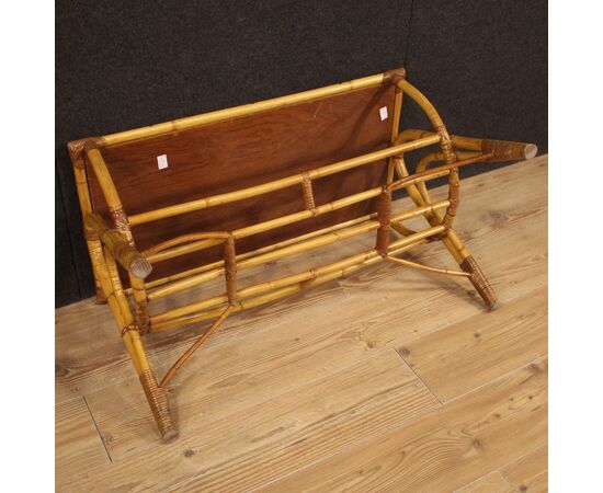Design coffee table in bamboo and woven wood from the 70s