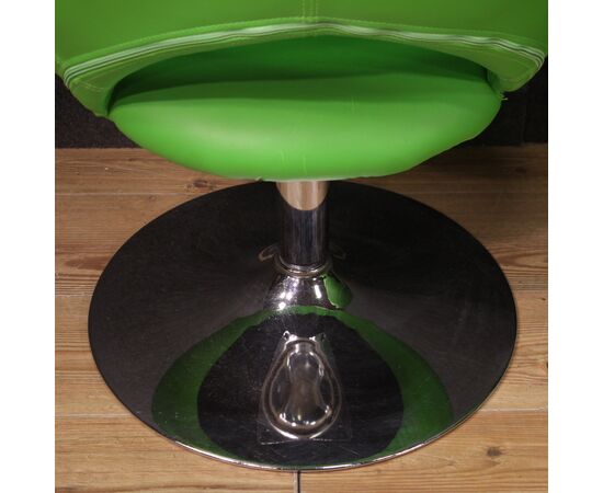 Pair of 80s green modern armchairs