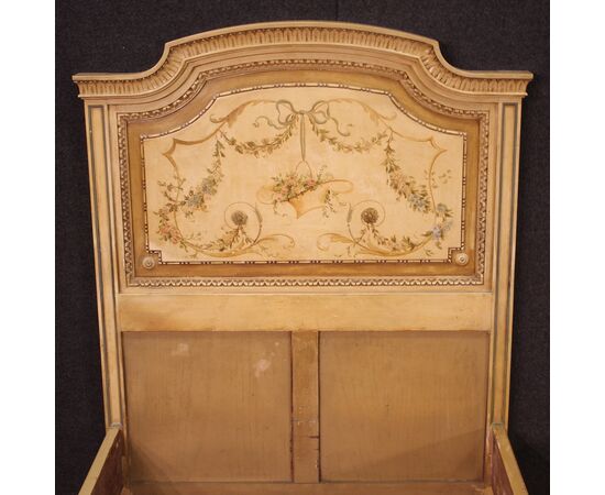 Pair of Louis XVI style beds in lacquered wood from the 20th century