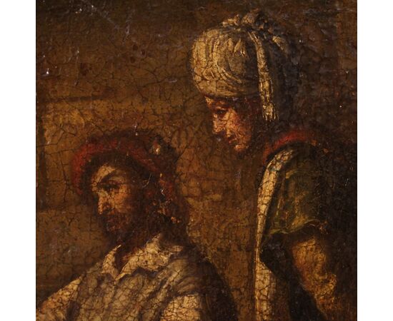 Religious painting The parable of the unfaithful farmer from the 17th century