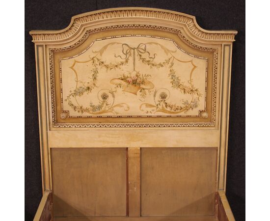 Pair of Louis XVI style beds in lacquered wood from the 20th century