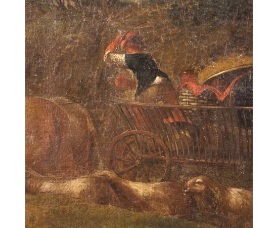 Painting bucolic landscape pastoral scene from the 18th century