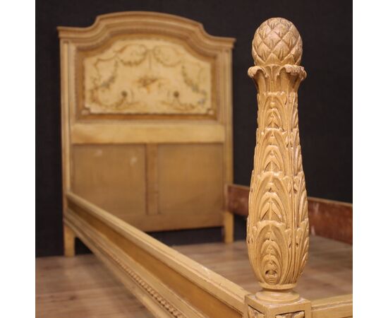 Pair of Louis XVI style beds in lacquered wood from the 20th century