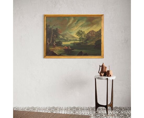 Dipinto olio su tela paesaggio italiano