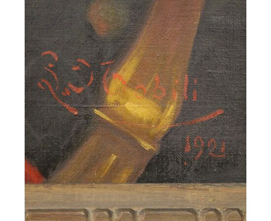 Dipinto italiano ritratto di bambino firmato e datato