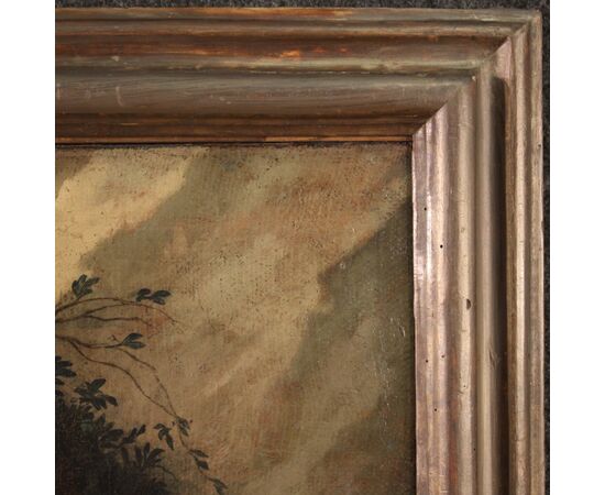 Painting landscape pastoral scene from the 18th century