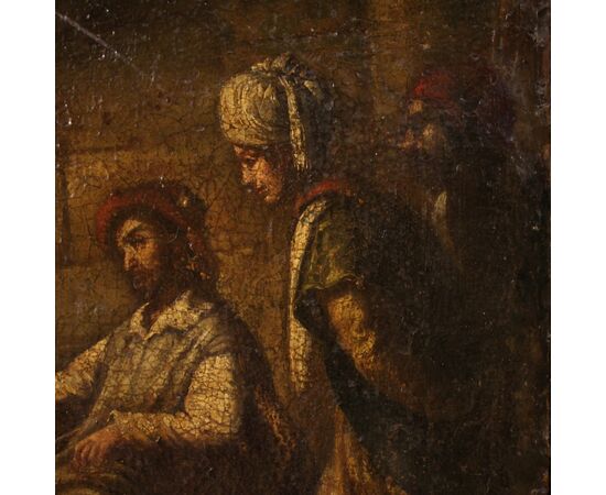 Religious painting The parable of the unfaithful farmer from the 17th century