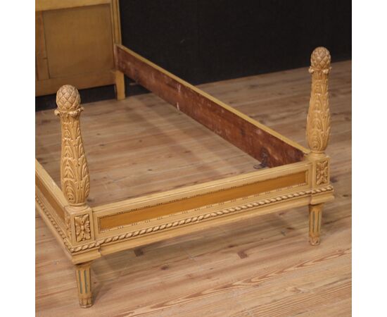 Pair of Louis XVI style beds in lacquered wood from the 20th century