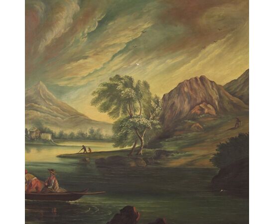 Dipinto olio su tela paesaggio italiano