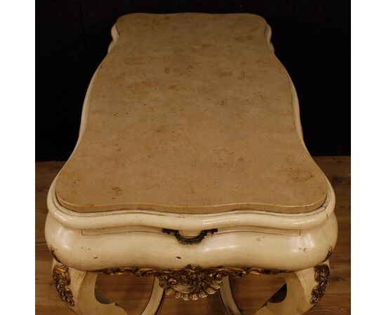Dutch lacquered and gilded table with marble top
