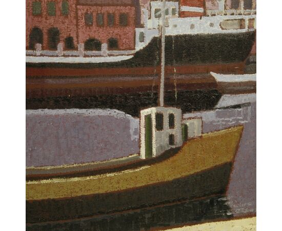 Signed Italian seascape painting from the 20th century