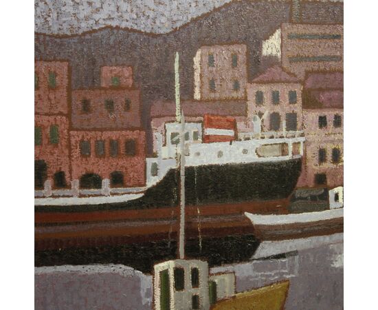 Signed Italian seascape painting from the 20th century
