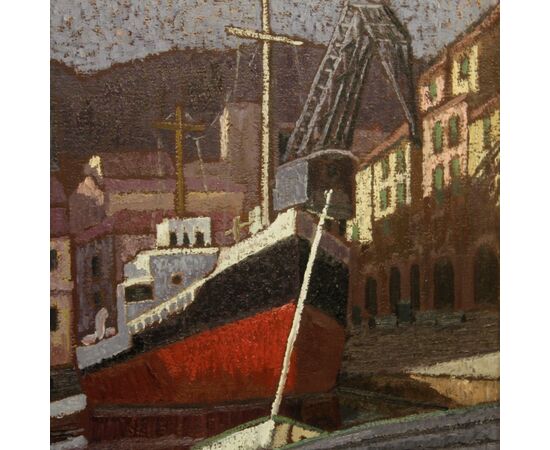 Signed Italian seascape painting from the 20th century