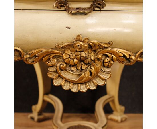 Dutch lacquered and gilded table with marble top