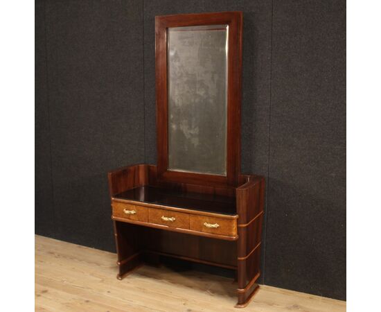 Italian wood design cheval mirror from 70s