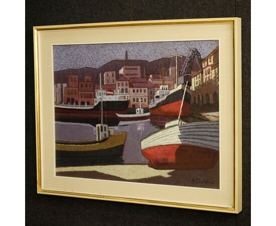 Signed Italian seascape painting from the 20th century