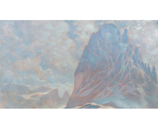 Veduta invernale  dell Sassolungo  Dolomiti