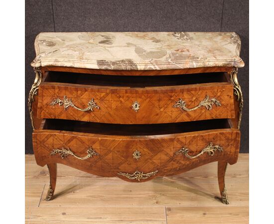 French inlaid Louis XV style chest of drawers from 20th century