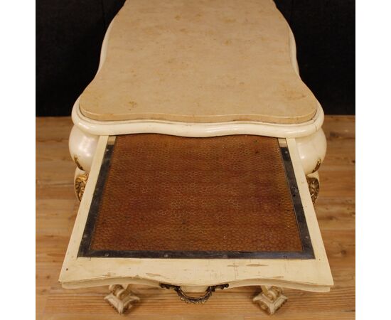 Dutch lacquered and gilded table with marble top