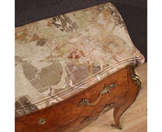 French inlaid Louis XV style chest of drawers from 20th century