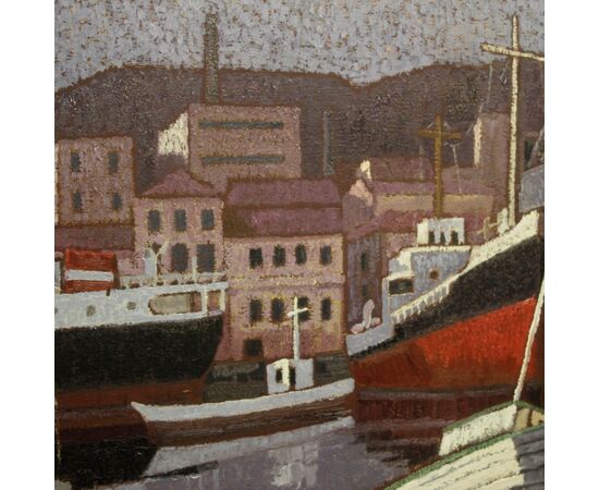 Signed Italian seascape painting from the 20th century