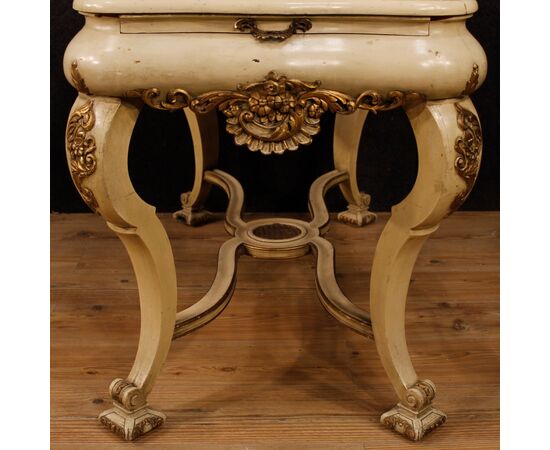 Dutch lacquered and gilded table with marble top