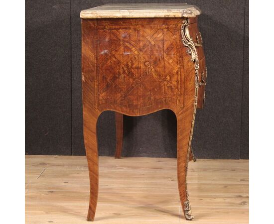 French inlaid Louis XV style chest of drawers from 20th century