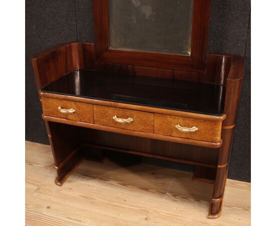 Italian wood design cheval mirror from 70s