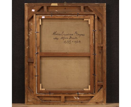 Dipinto belga ritratto di signora datato 1920