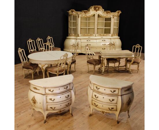 Dutch lacquered and gilded table with marble top