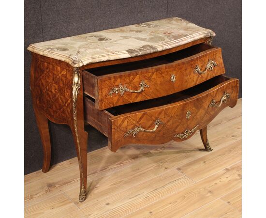 French inlaid Louis XV style chest of drawers from 20th century