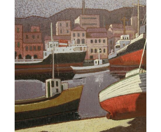 Signed Italian seascape painting from the 20th century