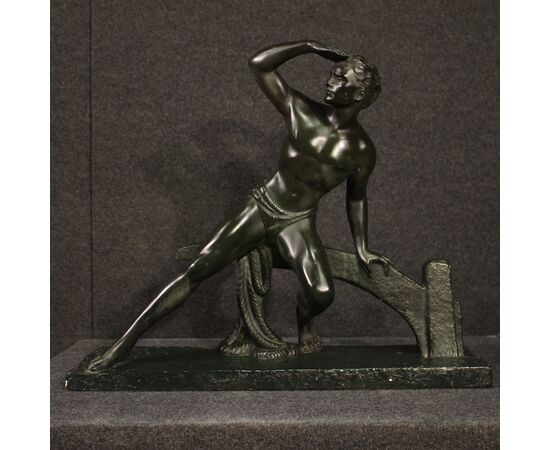 Scultura francese in gesso raffigurante Marinario