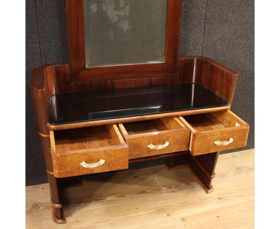 Italian wood design cheval mirror from 70s