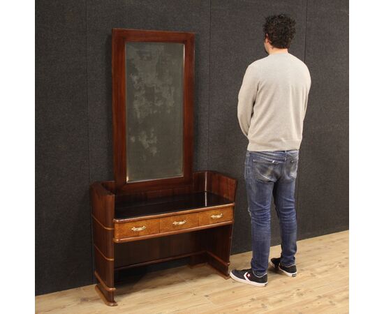 Italian wood design cheval mirror from 70s