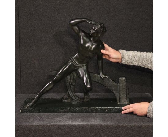 Scultura francese in gesso raffigurante Marinario