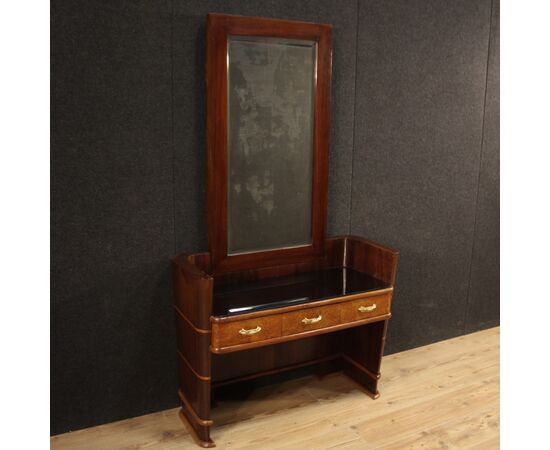 Italian wood design cheval mirror from 70s