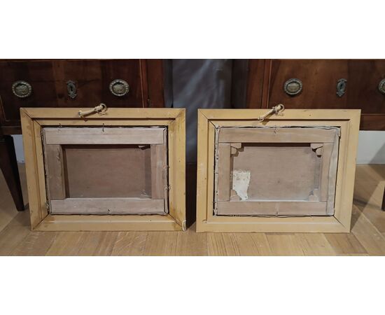 PAIR OF SMALL LANDSCAPE PAINTINGS ROMAN SCHOOL MID-18TH CENTURY