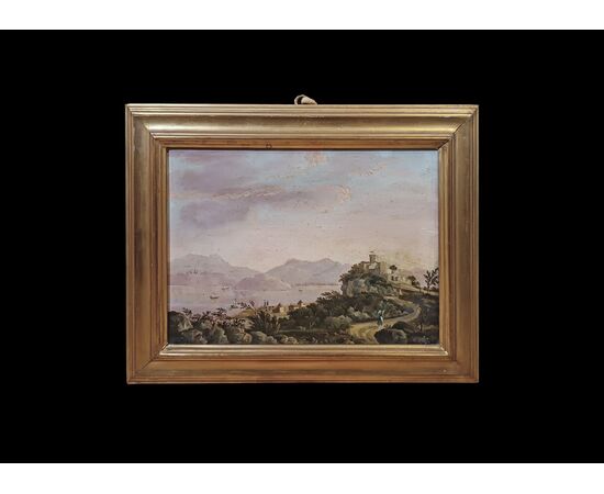 PAIR OF SMALL LANDSCAPE PAINTINGS ROMAN SCHOOL MID-18TH CENTURY