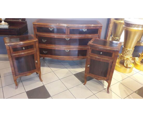 Pair of bedside tables in palm paunchy