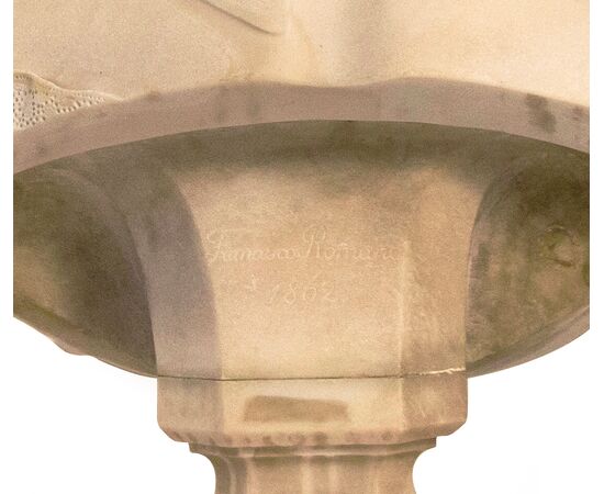 Francesco Romano (Milano, 1833 - 1875)  "Giovinetta con corona di fiori"