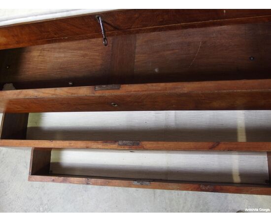 CASSETTONE IN RADICA DI NOCE STILE CARLO X EPOCA 800 cm L119xP55xh97