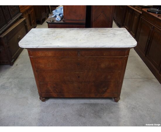 CASSETTONE IN RADICA DI NOCE STILE CARLO X EPOCA 800 cm L119xP55xh97